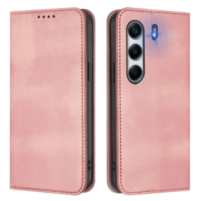 For TECNO Camon 40 Pro 4G Wallet Cases Retro Texture RFID Blocking Leather Phone Cover - Pink