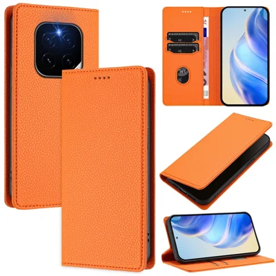 For Honor GT Pro Wallet Case RFID Blocking Litchi Texture Leather Mobile Cover - Orange