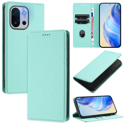 For OnePlus 13T 5G Wallet Case RFID Blocking Litchi Texture Leather Mobile Cover - Mint Green