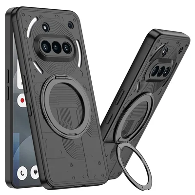 GKK Shield Series For Nothing Phone (3a) Magnetic Case with Kickstand Detachable Design Hard PC Phone Cover - Black