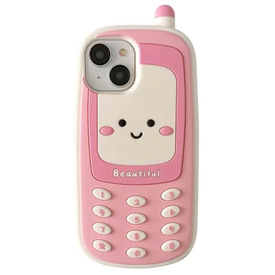 For iPhone 15 Silicone Case Cute Smile Face Phone Style Shockproof Durable Phone Cover