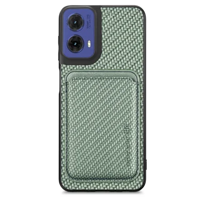 For Motorola Moto G85 5G Case Magnetic Detachable Card Holder Phone Back Cover - Green