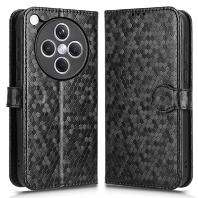 For Oppo Find X8s+ 5G Wallet Case Dot Pattern Imprint PU Leather Phone Cover - Black