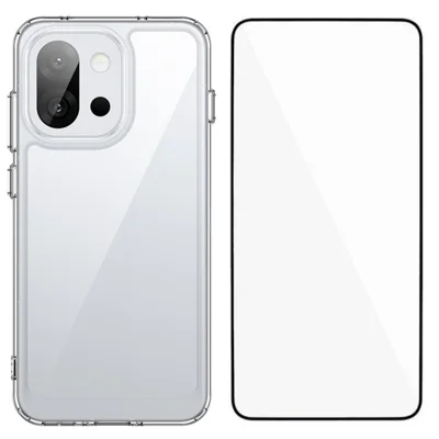 WANLONFENG For OnePlus 13T 5G Case  MF Series TPU Acrylic Clear Phone Cover with Tempered Glass Film - Transparent