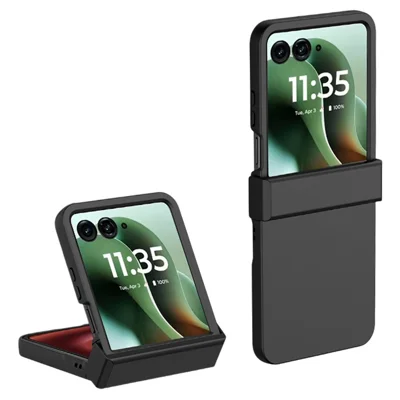 For Motorola Razr 70 Ultra / 60 Ultra 5G / Razr Ultra 2026 5G / 2025 5G Case Hinge Protection Skin-Touch PC Phone Cover - Black
