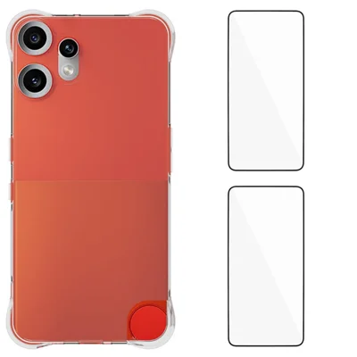 WANLONFENG For Nothing CMF Phone 2 Pro TPU Case  WL2 Series 2.0mm Phone Cover with 2Pcs Tempered Glass Films - Transparent