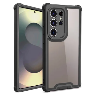 For Samsung Galaxy S24 Ultra Case Detachable 4 in 1 TPU + Acrylic + PC Shockproof Phone Cover - Black