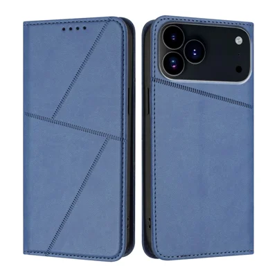 For iPhone 17 Pro Max Wallet Case Magnetic Closure Leather Flip Phone Cover with Stand - Royal Blue