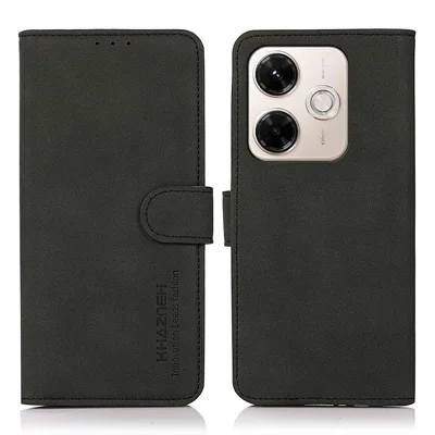KHAZNEH For Xiaomi Redmi 13x 4G Case PU Leather Wallet Stand Phone Cover - Black