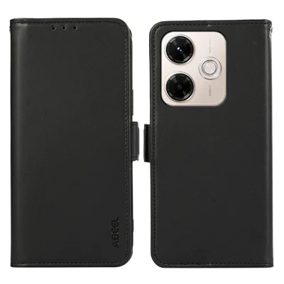 ABEEL For Xiaomi Redmi 13x 4G Case Leather Phone Cover with RFID Blocking Wallet - Black