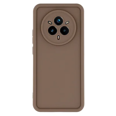 Foam Realme 14 Pro 5G hoesje met groefdesign TPU anti-slip telefoonhoes - Bruin