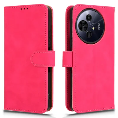 For TCL 60 XE Leather Case Skin Feel Anti Drop Wallet Flip Phone Cover - Rose