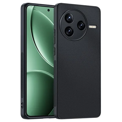 For Xiaomi Redmi K80 5G / Poco F7 Pro 5G Case PU Leather Coated PC + TPU Anti-Drop Phone Cover - Black