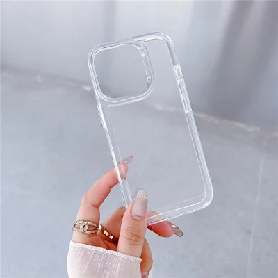 For iPhone 15 Pro Cell Phone Case TPU+PC 2.0mm Anti-Scratch Cover - Transparent