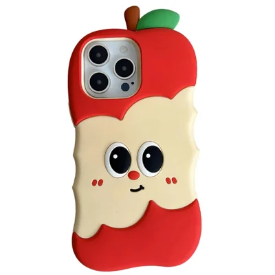 For iPhone 16 Pro Max Silicone Case Unique Apple Style Shockproof Phone Back Cover - Red