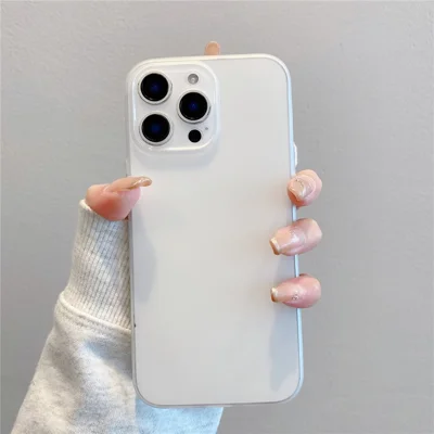 For iPhone 16 Pro Case Slim Soft TPU Phone Back Cover with Metal Buttons - White