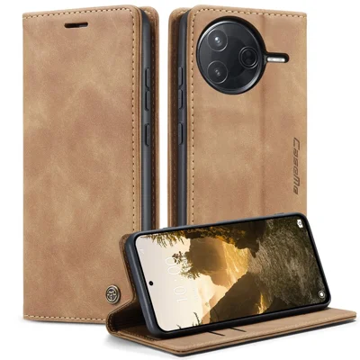 For Xiaomi Poco F7 Ultra 5G / Xiaomi Poco F7 Pro 5G Wallet Case CASEME 013 Series PU Leather Phone Cover Stand - Bruin