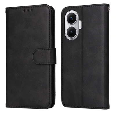 For Xiaomi Poco F7 5G / Redmi Turbo 4 Pro 5G Case Wallet PU Leather Folio Flip Phone Cover - Black