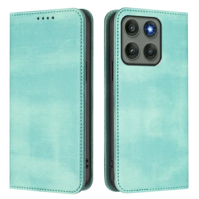 For Motorola Edge 60 Pro 5G Wallet Cases Retro Texture RFID Blocking Leather Phone Cover - Mint Green
