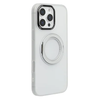 JAUCASE Voor iPhone 16 Pro Magnetisch Hoesje met Standaard TPU + PC Telefoonhoes - Wit