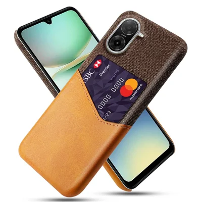 For Xiaomi Redmi A5 4G (171.7mm) Case PU Leather Cloth Texture Hard PC Phone Cover with Card Holder - Orange
