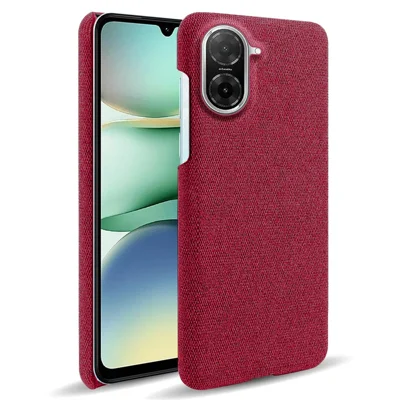 For Xiaomi Redmi A5 4G (171.7mm) Phone Case Cloth Texture Anti-Scratch Protective PC Back Cover - Red