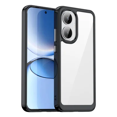For Xiaomi Poco F7 5G / Redmi Turbo 4 Pro 5G Case TPU + Acrylic Protective Clear Phone Cover - Black
