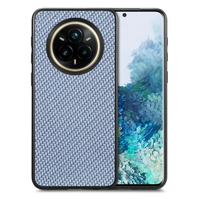 Obudowa na Realme 14 Pro 5G, tekstura węglowej z powłoką PU+PC+TPU, tylna pokrywa na telefon - niebieska