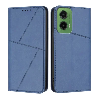 For Motorola Moto G35 5G Wallet Case Magnetic Closure Leather Flip Phone Cover with Stand - Royal Blue