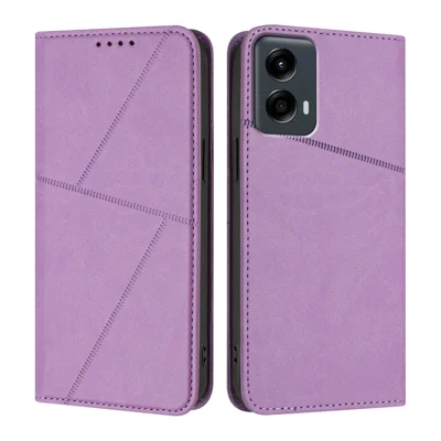 For Motorola Moto G Play 5G (2024) / Motorola Moto G 5G (2024) Wallet Case Magnetic Closure Leather Flip Phone Cover with Stand - Purple