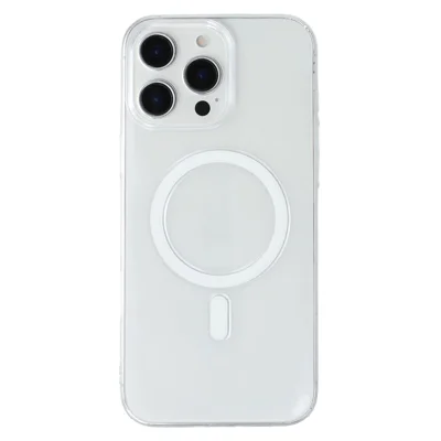 JAUCASE For iPhone 15 Pro Crystal Clear Case Compatible with MagSafe Hard PC Phone Back Cover