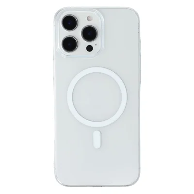 JAUCASE For iPhone 15 Pro Max Magnetic Case Hard PC Clear Back Phone Cover - Transparent