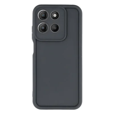 Voor Motorola Moto G15 4G hoesje Groefdesign TPU Anti-slip telefoonhoes - Zwart