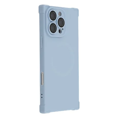 For iPhone 16 Pro Case Compatible with MagSafe Straight Edge TPU Phone Cover with Camera Lens Protector - Blue