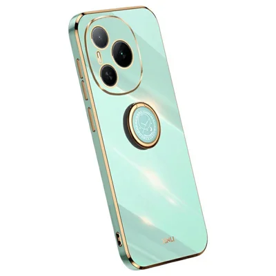 XINLI For Honor Power 5G Case Ring Kickstand Electroplating TPU Phone Cover - Cyan