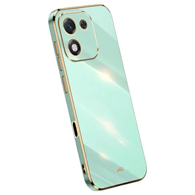 XINLI til Honor X70i hylster TPU telefonbeskyttelse med elektropladeret kant - Cyan