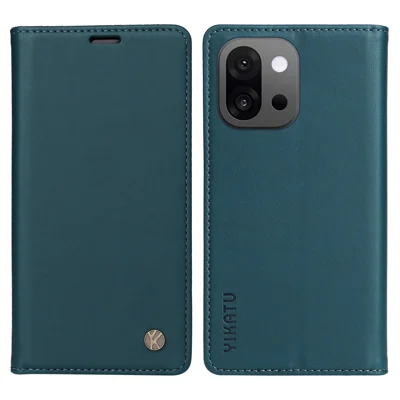 YIKATU For OnePlus 13T 5G Phone Cases  Magnetic Closure PU Leather Mobile Cover - Green