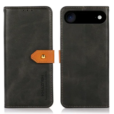 KHAZNEH voor iPhone Air Wallet Hoesje Stand Leather Flip Cover - Zwart