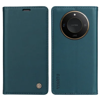 YIKATU For Honor X9c Smart 5G / Honor X60 5G Phone Cases  Magnetic Closure PU Leather Mobile Cover - Green