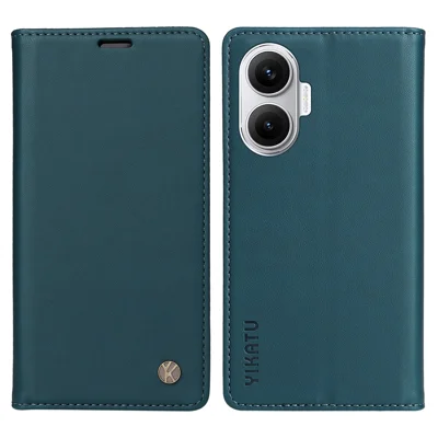 YIKATU For Xiaomi Poco F7 5G / Redmi Turbo 4 Pro 5G Phone Cases  Magnetic Closure PU Leather Mobile Cover - Green