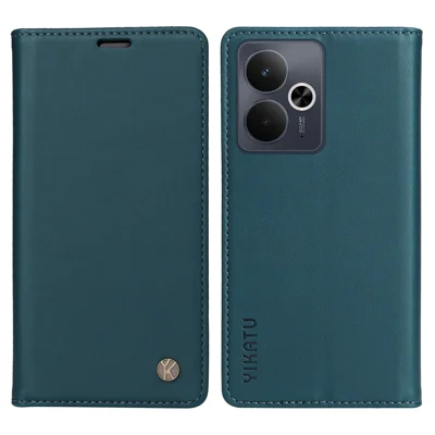 YIKATU For Realme 14 5G / Realme 14T 5G Phone Cases Magnetic Closure PU Leather Mobile Cover - Green