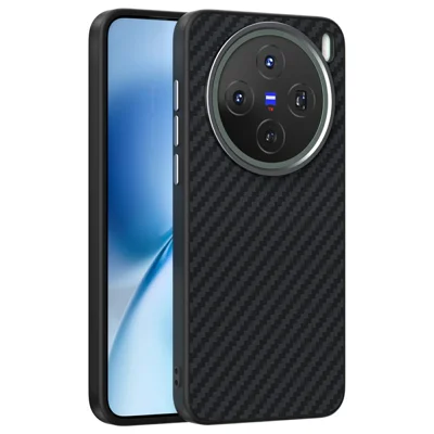 ABEEL For vivo X200s 5G Magnetic Case Wide Carbon Fiber Texture Back Cover - Black
