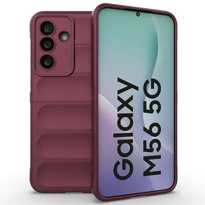 For Samsung Galaxy M56 5G Case Anti-Drop Soft TPU Rugged Phone Back Cover - Wine Red