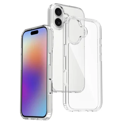 For iPhone 17 Clear Case TPU + Akryl stødfast telefon bagdæksel