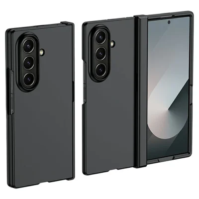 For Samsung Galaxy Z Fold7 5G Case Skin Feel PC Phone Cover with Hinge Protection - Black