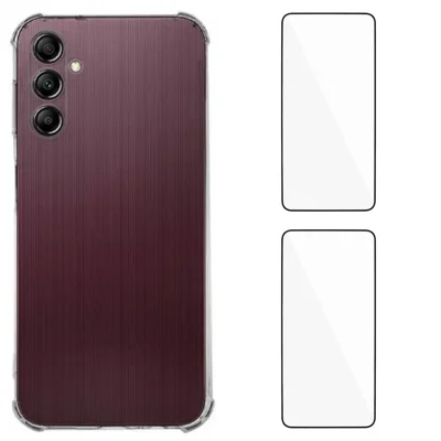 WANLONFENG For Samsung Galaxy A15 4G / Galaxy A15 5G TPU Case  WL3 Series 1.5mm Phone Cover with 2Pcs Tempered Glass Films - Transparent