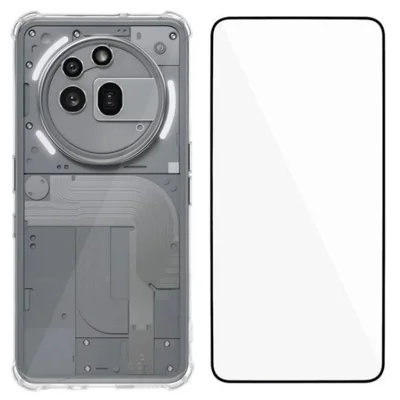WANLONFENG For Nothing Phone (3a) Pro TPU Case  WL3 Series 1.5mm Phone Cover with Tempered Glass Film - Transparent