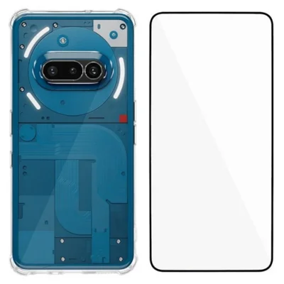 WANLONFENG For Nothing Phone (3a) TPU Case  WL3 Series 1.5mm Phone Cover with Tempered Glass Film - Transparent