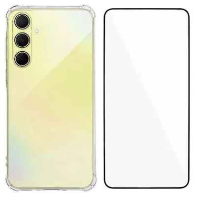 WANLONFENG For Samsung Galaxy A55 5G TPU Case  WL3 Series 1.5mm Phone Cover with Tempered Glass Film - Transparent