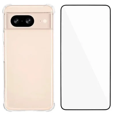WANLONFENG For Google Pixel 8 TPU Case  WL3 Series 1.5mm Phone Cover with Tempered Glass Film - Transparent